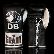 Grant Boxing Gloves Black/White/Silver 14oz Leather Training Gloves