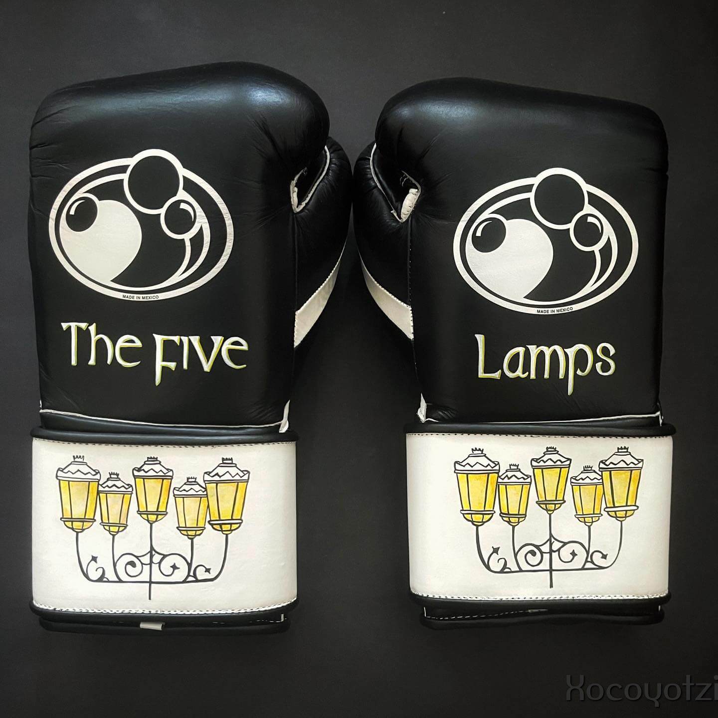 Grant Black/White  Boxing Gloves Durable Sparring Gloves Back View