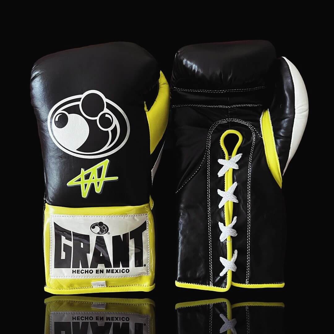 Grant Black/Yellow/White Boxing Gloves 14oz Premium Training Gloves