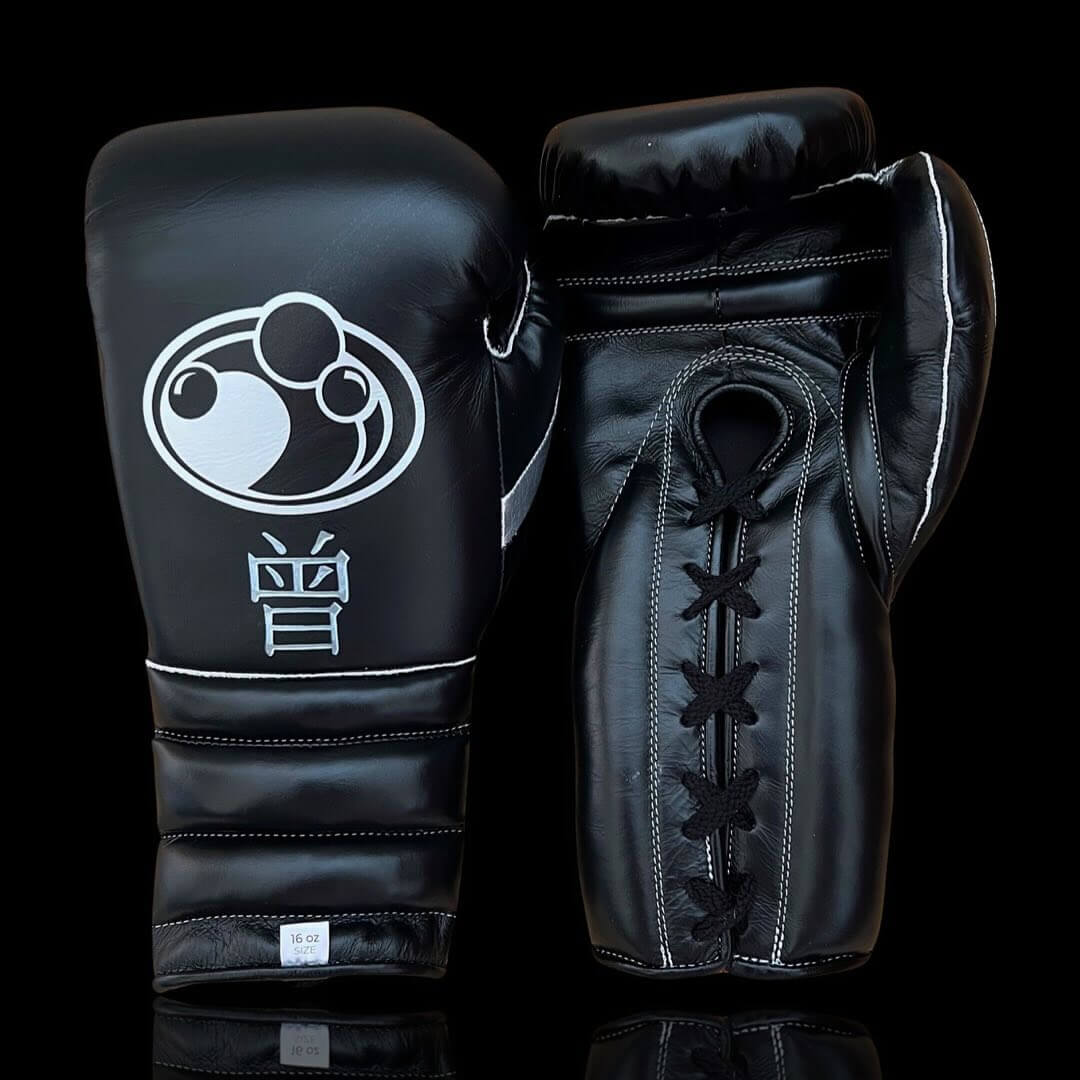 Grant Black Boxing Gloves Premium Leather Training Pair