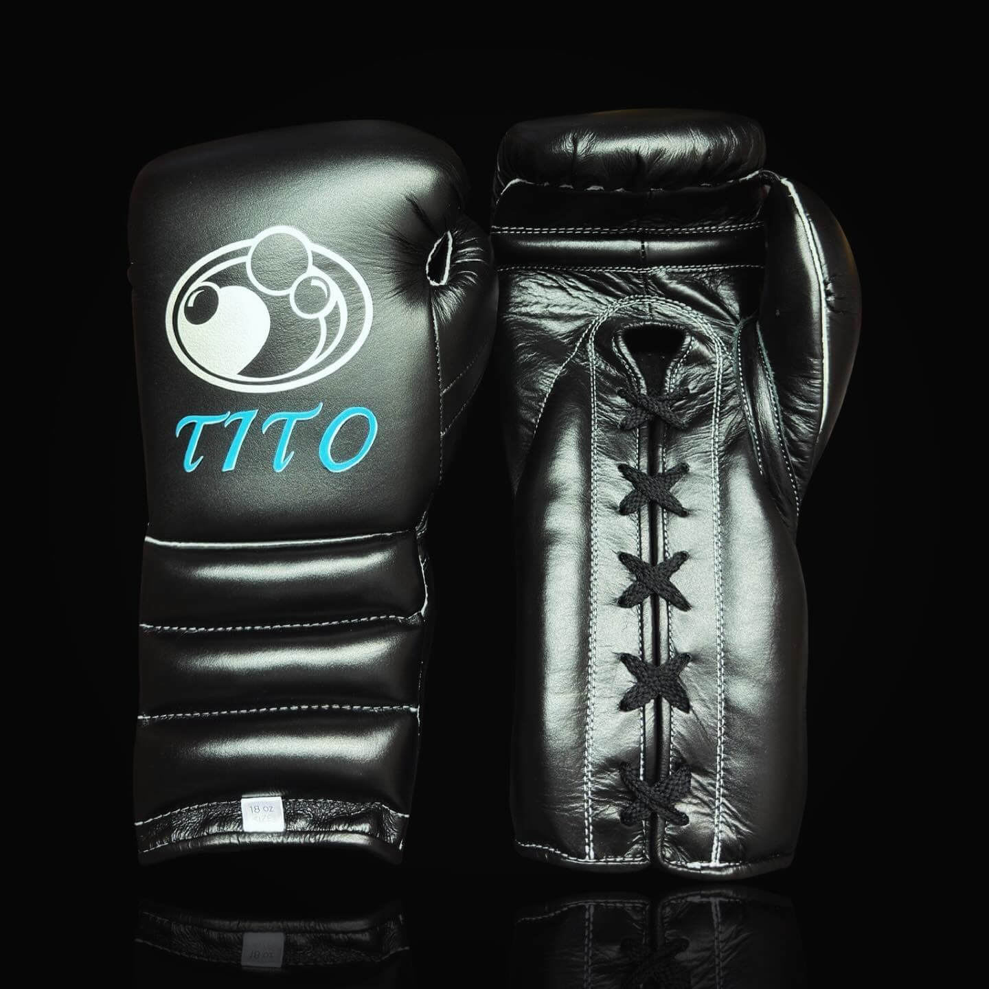 Grant Boxing Gloves Black/Blue 14oz Leather Training Gloves