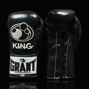 Grant Black Leather Boxing Gloves Custom Fit Training