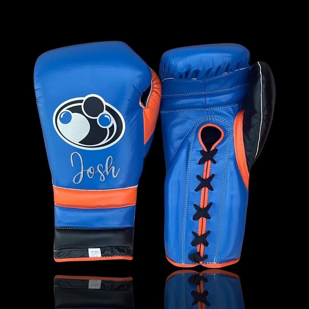 Grant Blue/Black/Orange Boxing Gloves Custom Fit Gym Training