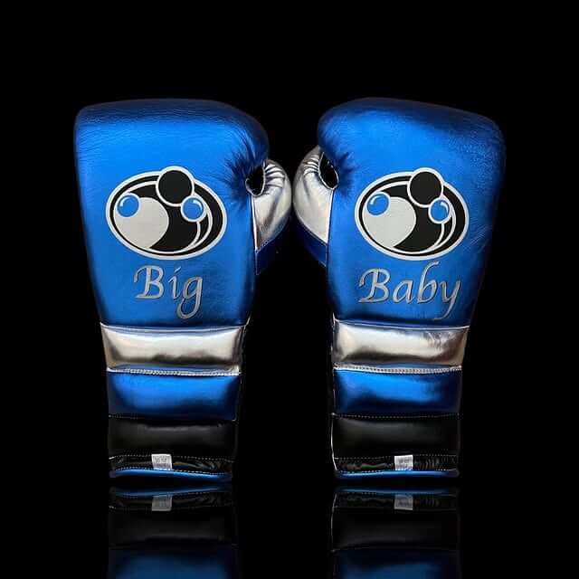 Grant Blue/Black/Silver Boxing Gloves Durable Sparring Gloves Back View