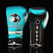 Grant Blue/Black/Silver Leather Boxing Gloves Heavy Duty Training Pair