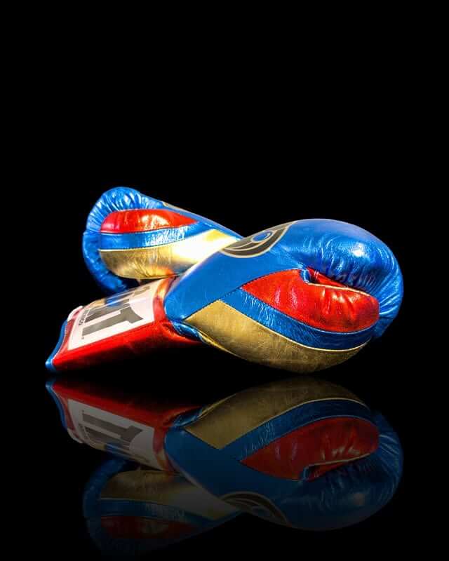 Grant Blue/Gold/Red 14oz Boxing Gloves High Quality Gym Gloves Thumb View