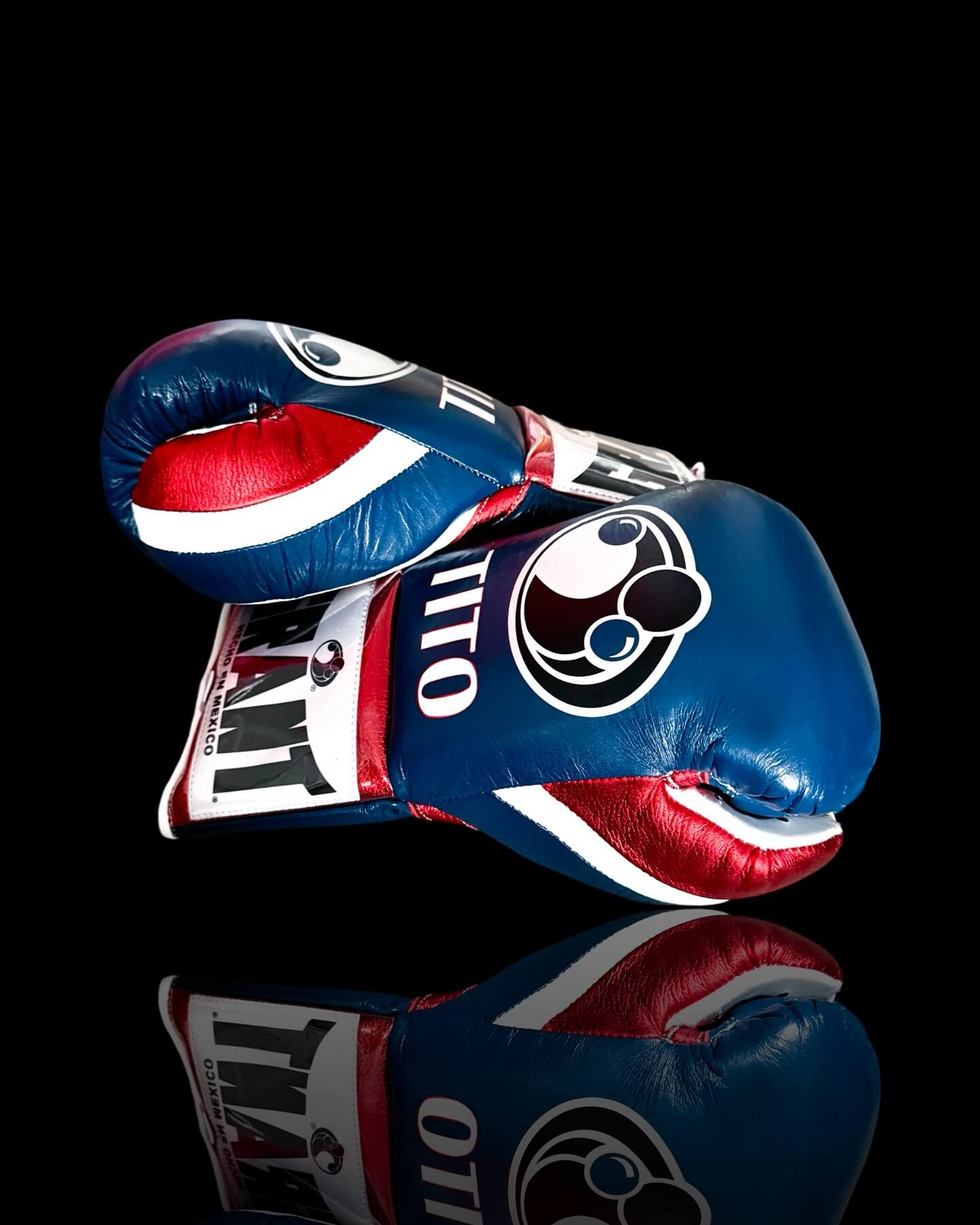Grant Blue/Red/White Leather Boxing Gloves Classic Design Pair Thumb View