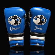 Grant Blue/Silver/Black 14oz Boxing Gloves Custom Sparring Gloves