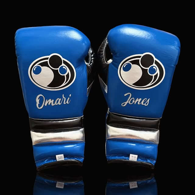 Grant Blue/Silver/Black 14oz Boxing Gloves Custom Sparring Gloves