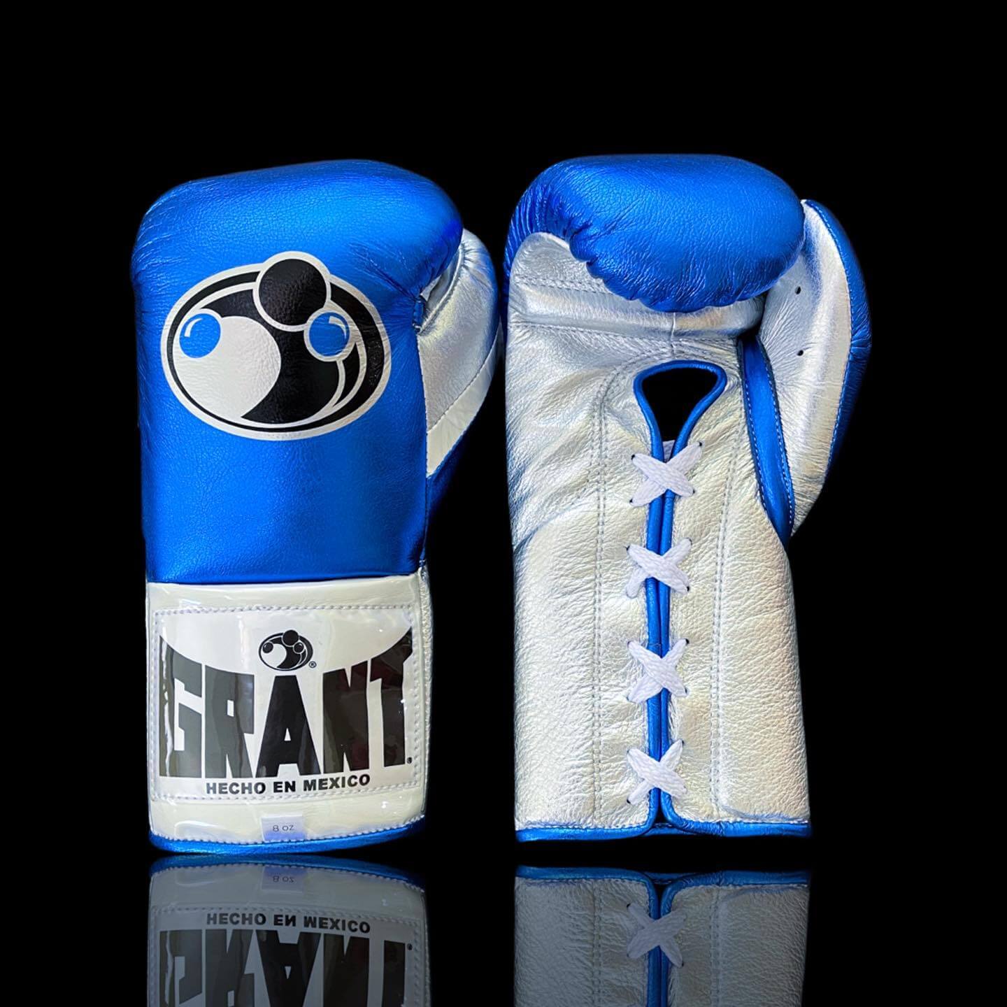 Grant Blue/Silver  Lace-Up Boxing Gloves Classic Training Gloves