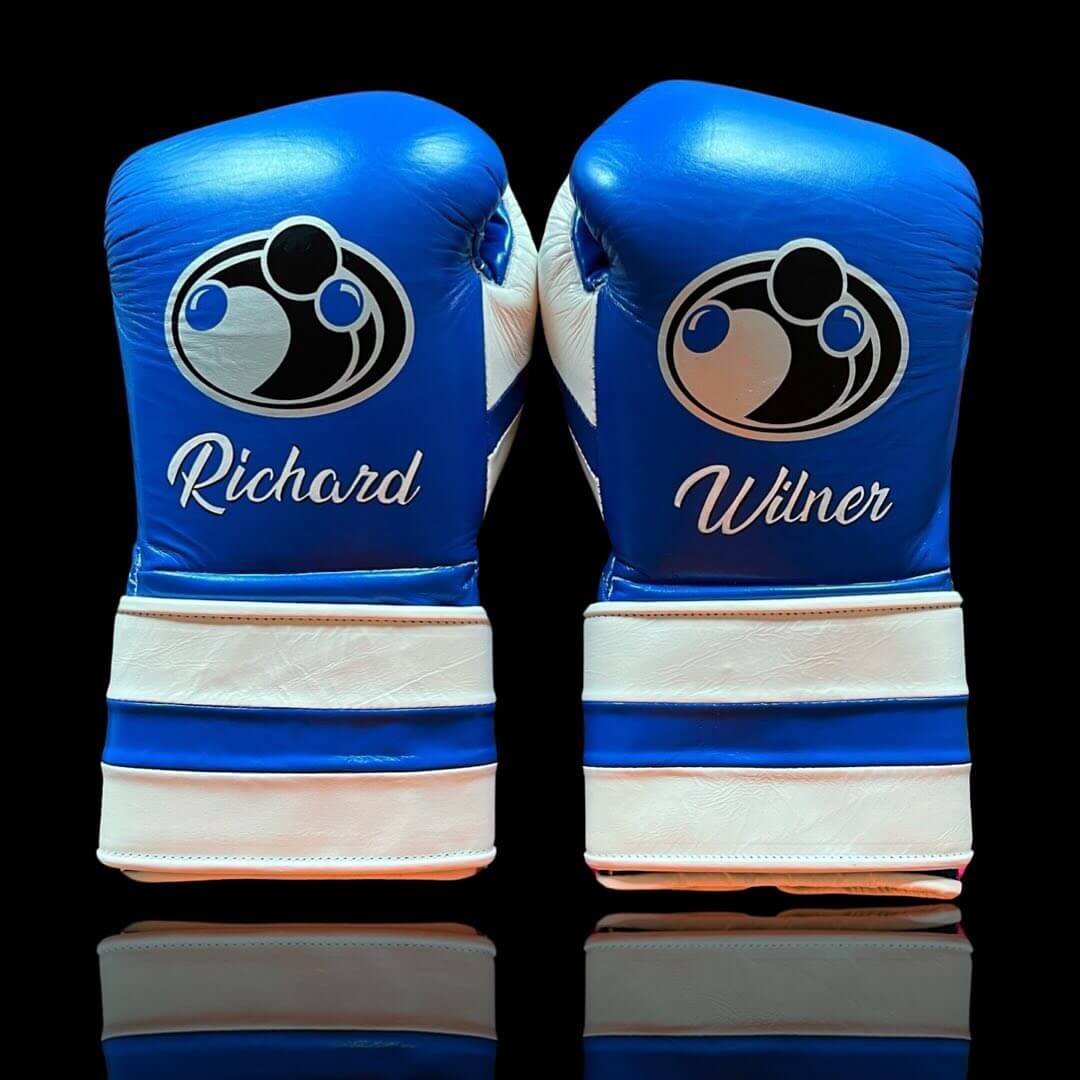 Grant Blue/White Boxing Gloves Beginner Friendly Training Gloves Back View