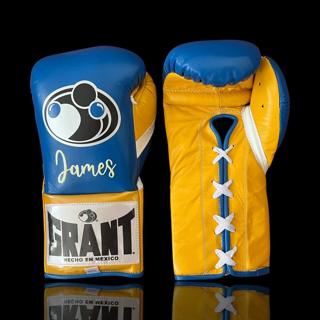 Grant Blue/Yellow/White Boxing Gloves Durable Sparring Gloves