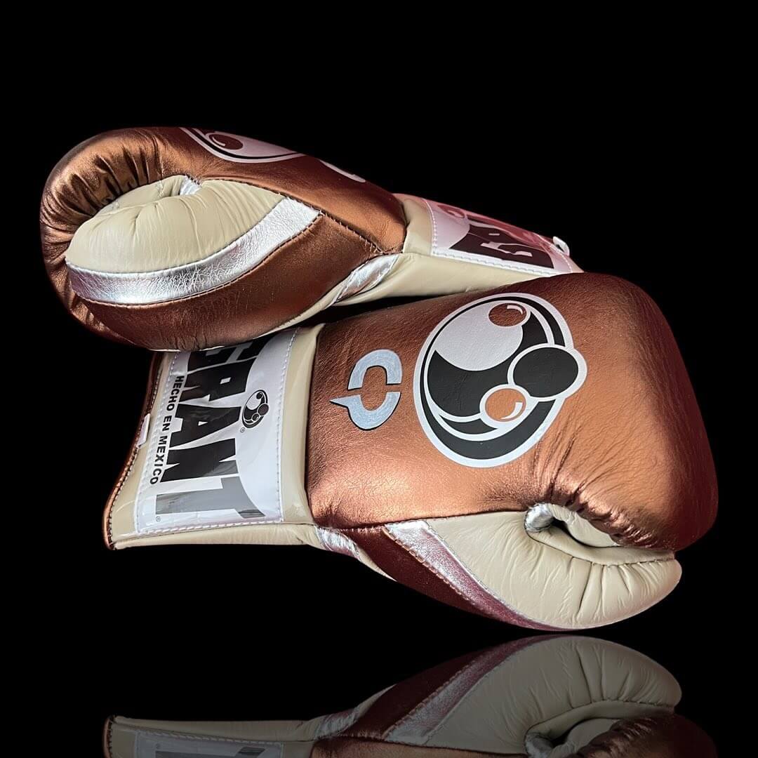 Grant Brown/Beige/SilverLeather Boxing Gloves Heavy Duty Training Pair Thumb View