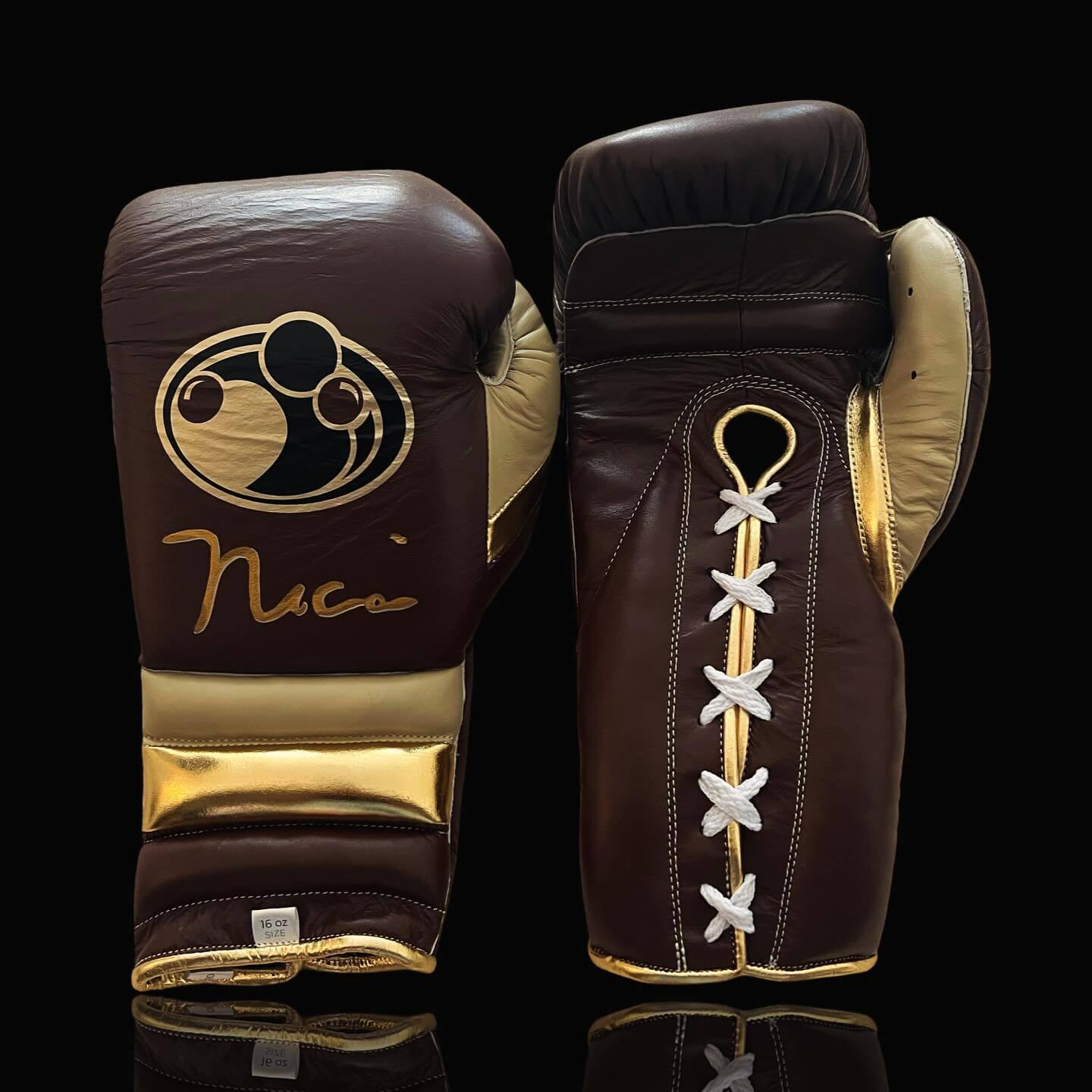 Grant Brown/Beige/Gold Boxing Gloves Premium Leather Training Pair