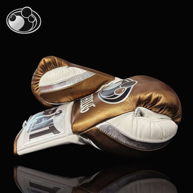 Grant Boxing Set Brown/White/Silver 14oz Gloves with Headguard Training Kit humb View