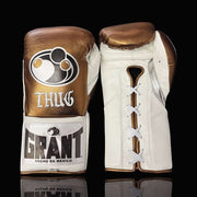 Grant Boxing Set Brown/White/Silver 14oz Gloves with Headguard Training Kit