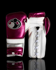 Grant Boxing Gloves Dark-Pink/White/Silver 14oz Leather Training Gloves