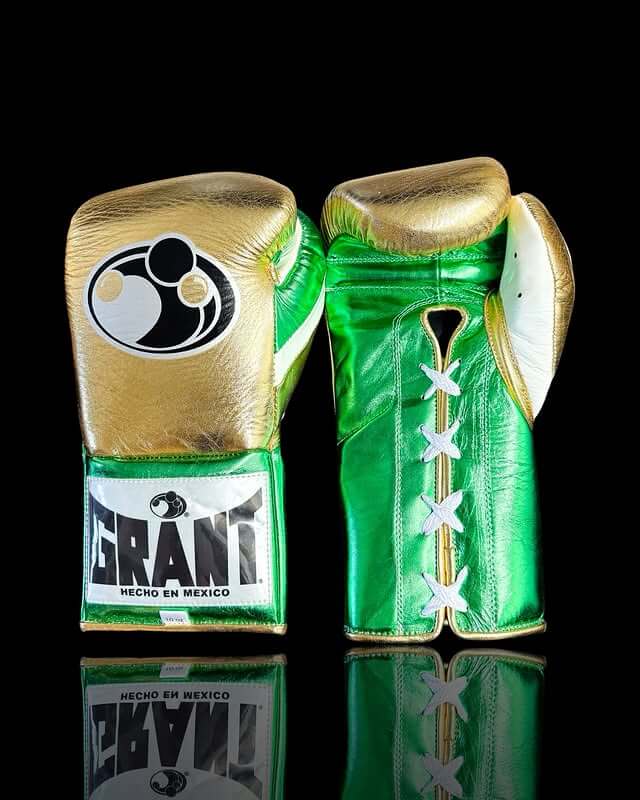 Grant Gold/Green/White Boxing Gloves Durable Sparring Gloves