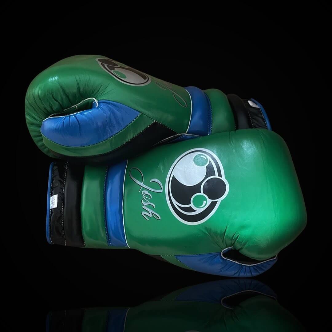 Grant Green/Black/Blue Boxing Gloves Durable Sparring Gloves Thumb View