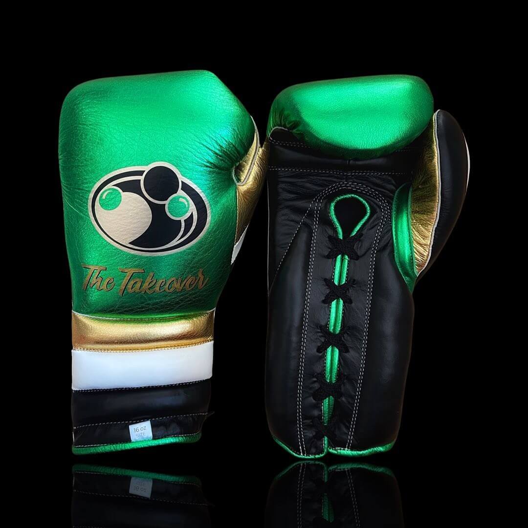 Grant Green/Black/Gold/White Boxing Gloves Premium Quality Training