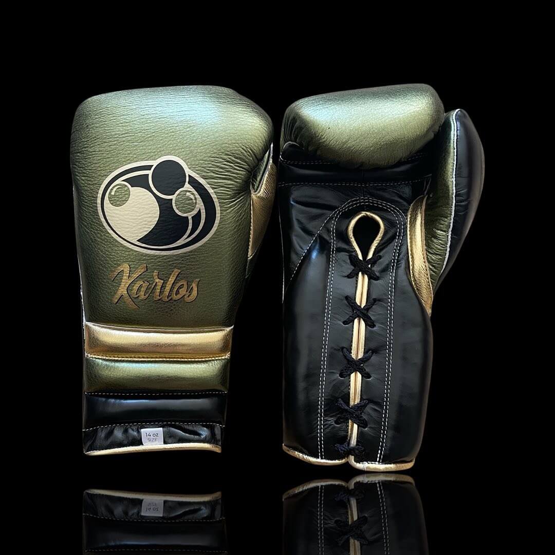 Grant Green/Black/Gold Boxing Gloves Premium Gym Training Pair