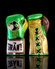 Grant Green/Gold/Brown Boxing Gloves Women Fitness Training Gloves