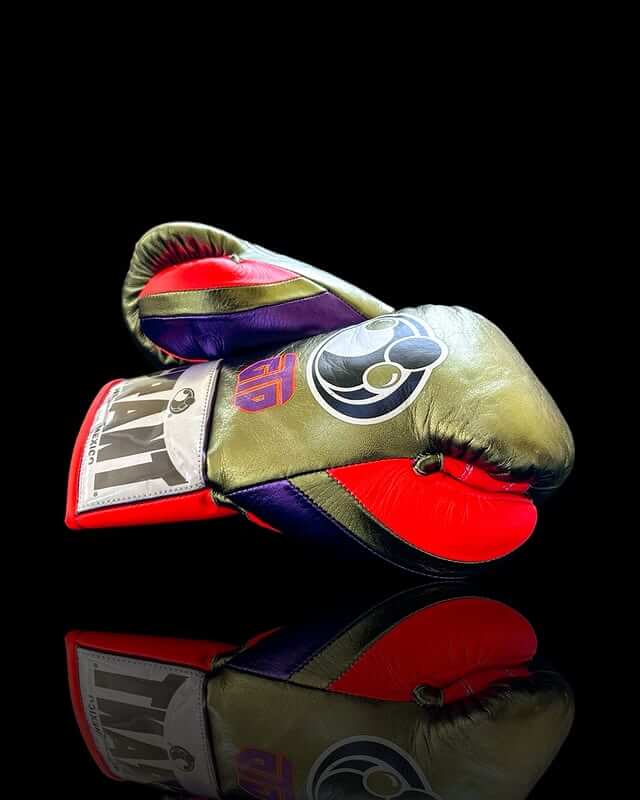Grant Green/Purple/Red 14oz Boxing Gloves Custom Sparring Gloves Thumb View