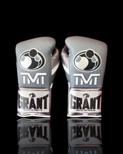 Grant Grey Full View Leather Boxing Gloves Back View
