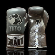 Grant Boxing Gloves Grey/White 14oz Leather Training Gloves