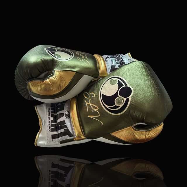 Grant Light-Green/White/Gold 14oz Boxing Gloves Custom Sparring Gloves Thumb View