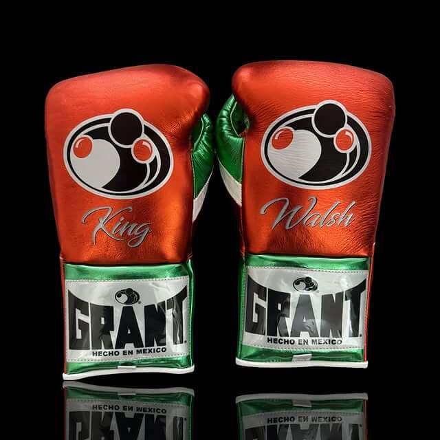 Grant Orange/Green Boxing Gloves Durable Sparring Glove Back View