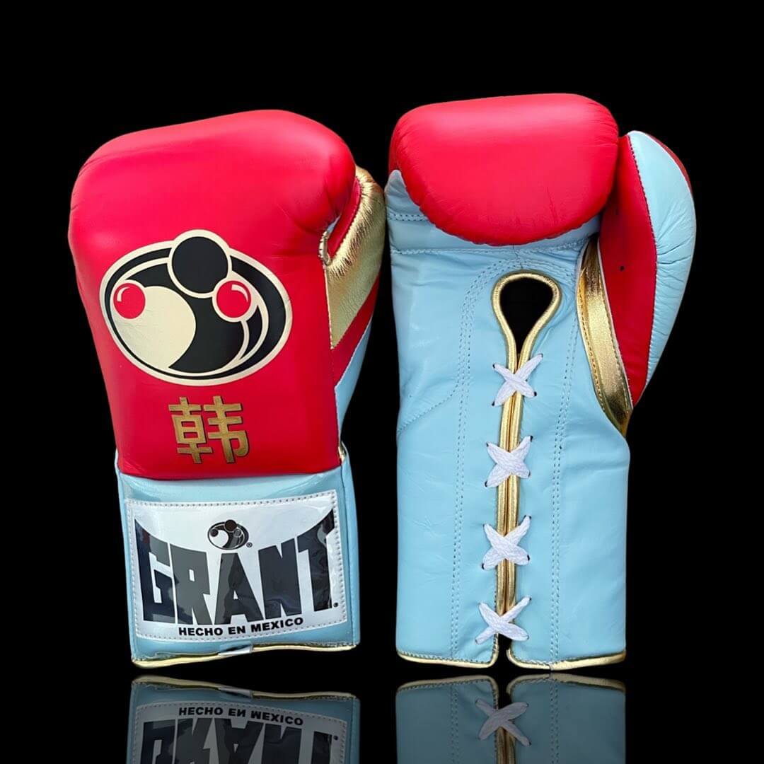 Grant Pink/Sky-Blue/Gold Boxing Gloves Durable Sparring Gloves