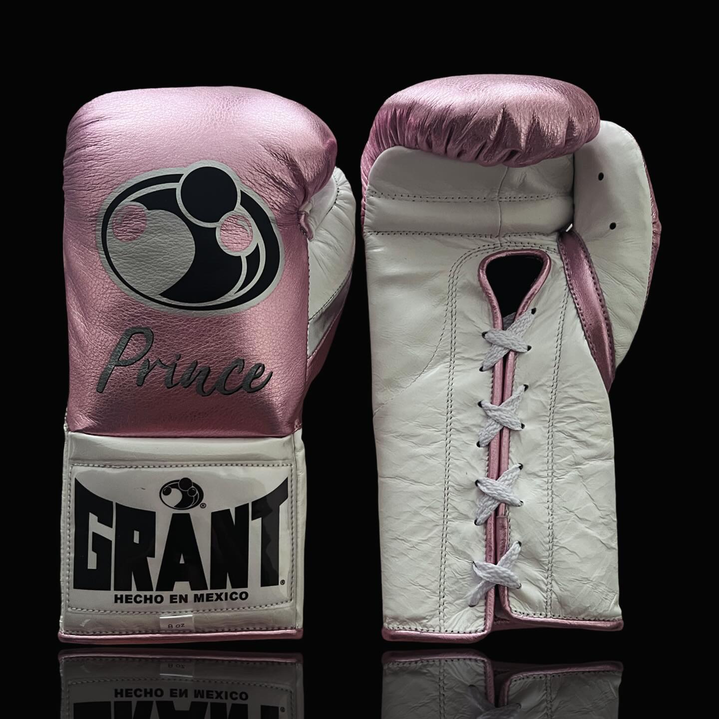 Grant Boxing Gloves Pink/White 14oz Leather Training Gloves