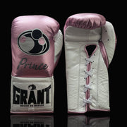 Grant Boxing Gloves Pink/White 14oz Leather Training Gloves