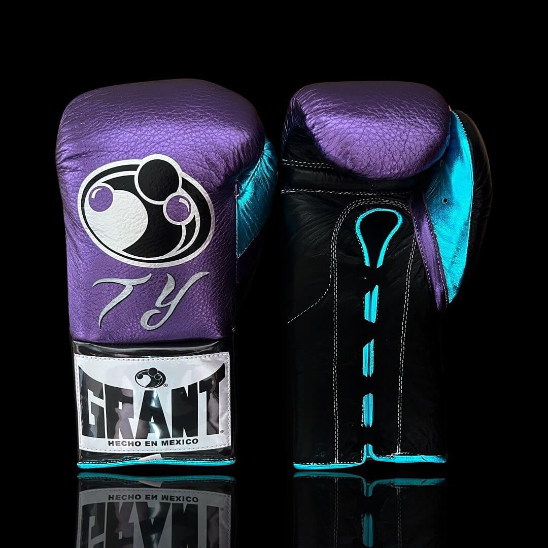 Grant Purple/Black/Blue Boxing Gloves 14oz Premium Training Gloves