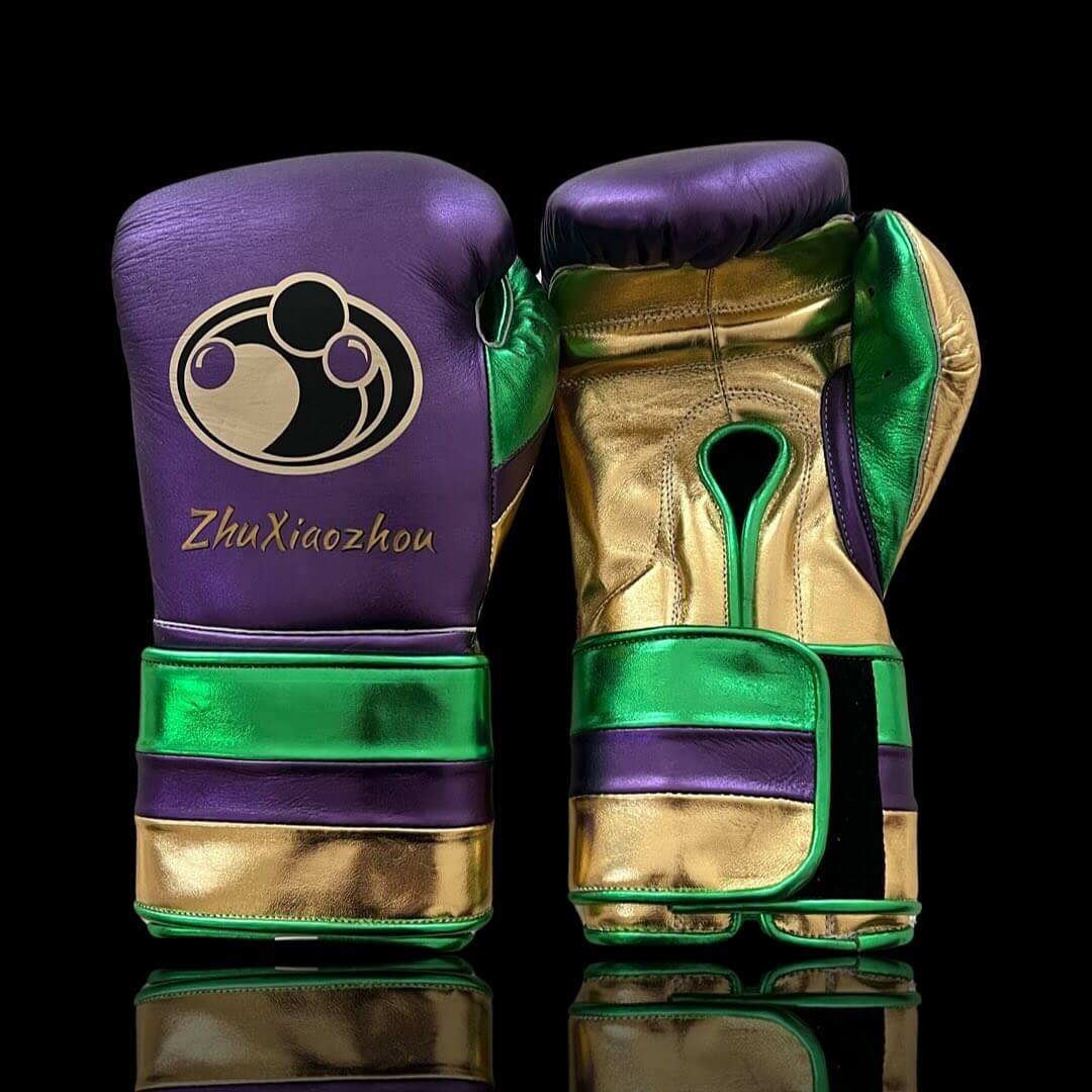 Grant Purple/Gold/Green Boxing Gloves Premium Quality Training