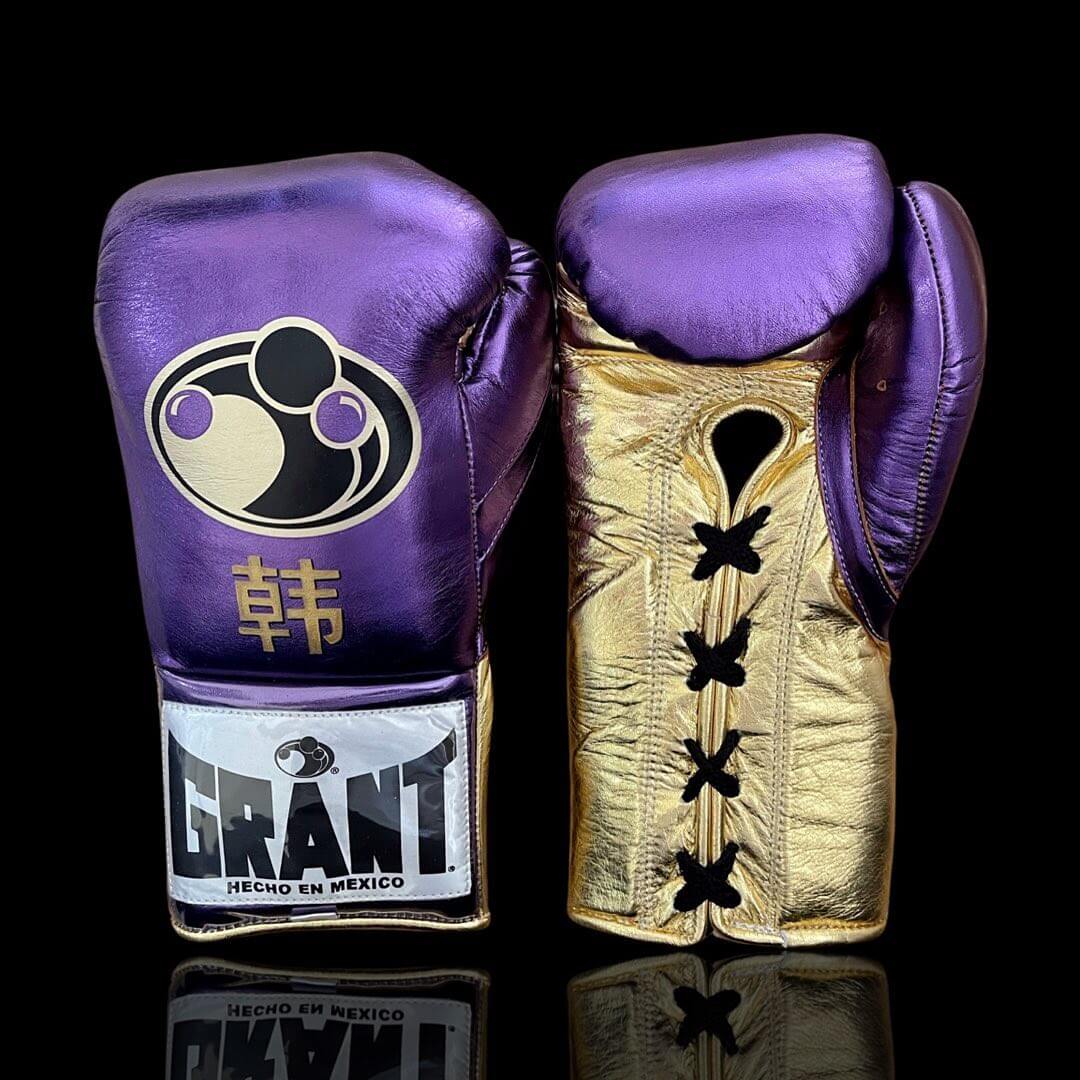 Grant Purple/Gold Boxing Gloves Premium Gym Training Pair