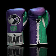 Grant Boxing Gloves Purple/Green/White 14oz Leather Training Gloves