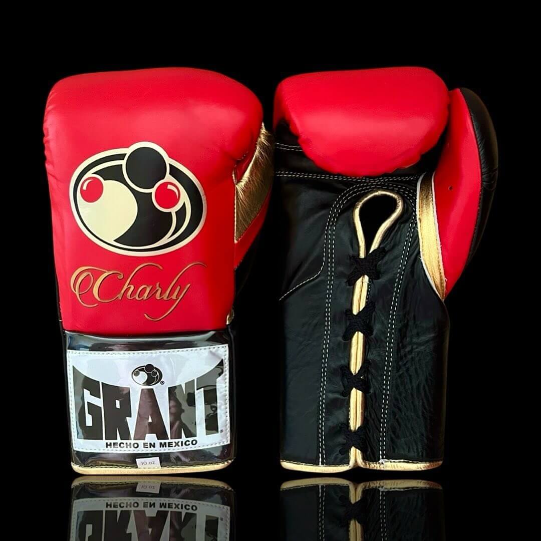 Grant Red/Black/Gold 14oz Boxing Gloves Custom Sparring Gloves