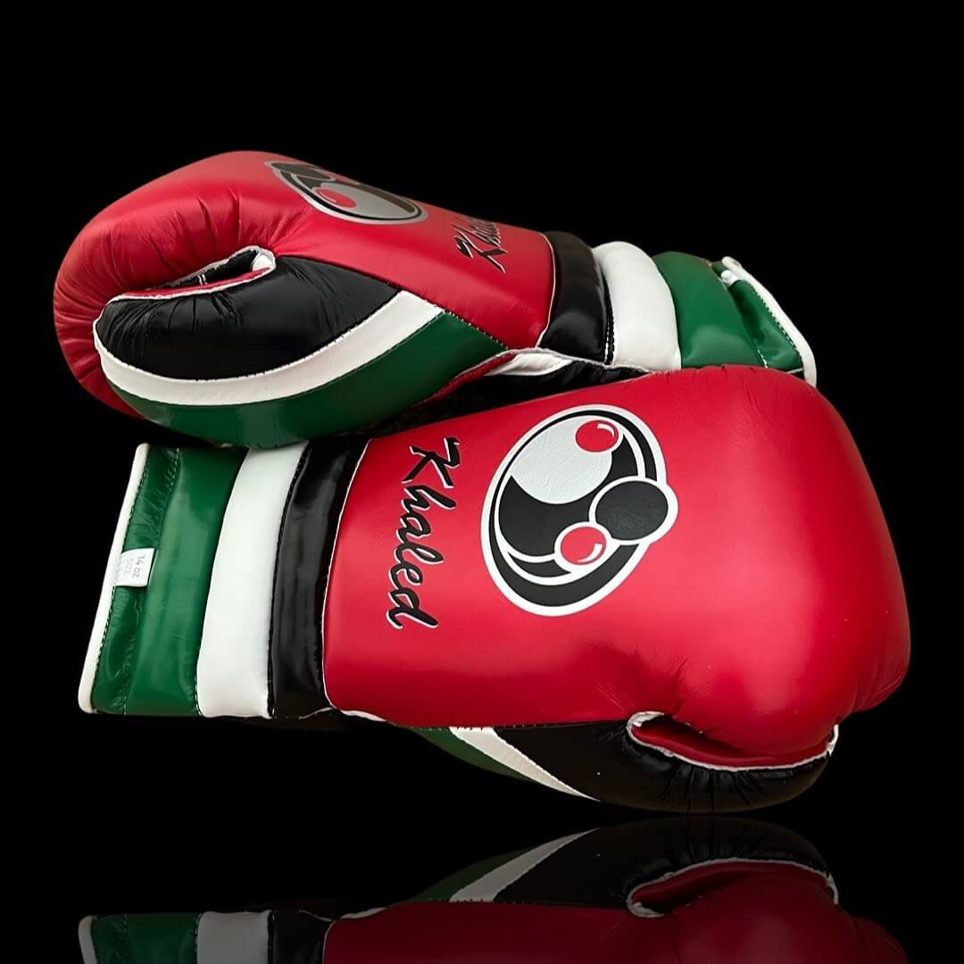 Grant Red/Black/Green/White Boxing Gloves 14oz Premium Training Gloves Thumb View