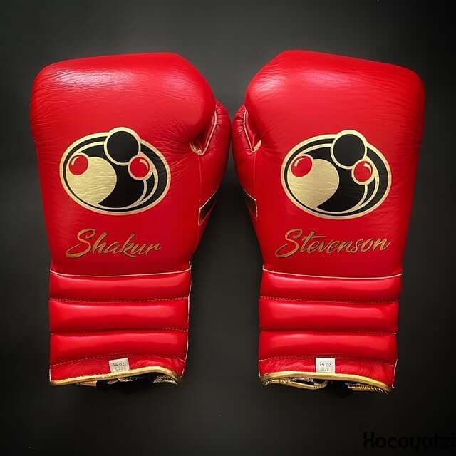 Grant Red/Gold Boxing Gloves Premium Leather Training Pair Back View