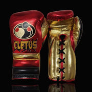 Grant Red/Gold/Black Leather Boxing Gloves Custom Fit Training