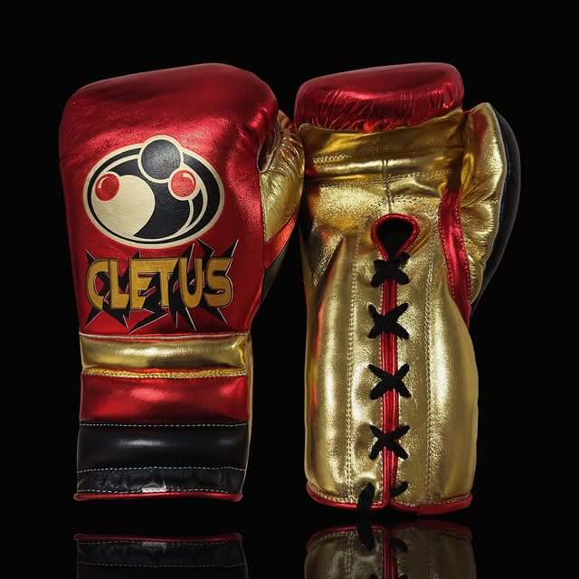 Grant Red/Gold/Black Leather Boxing Gloves Custom Fit Training