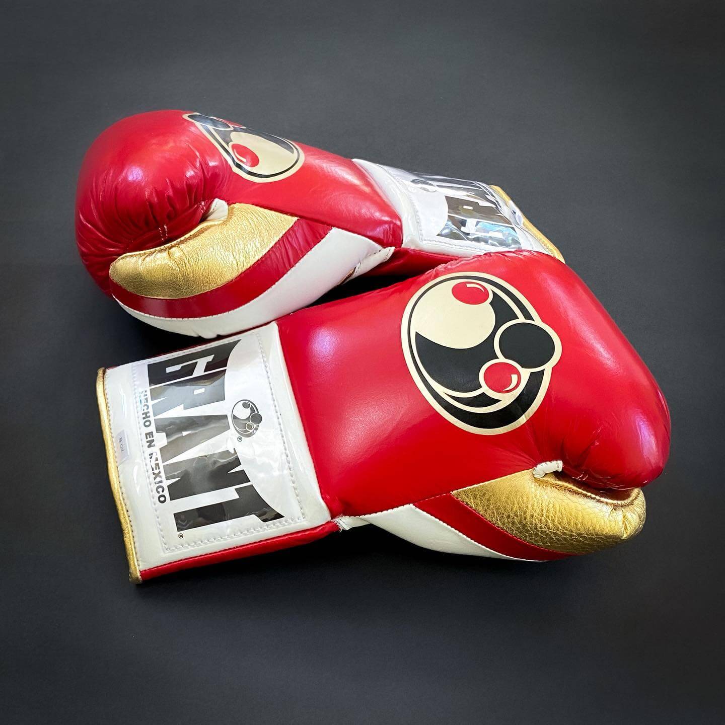Grant Red/Gold/White Leather Boxing Gloves Thumb View