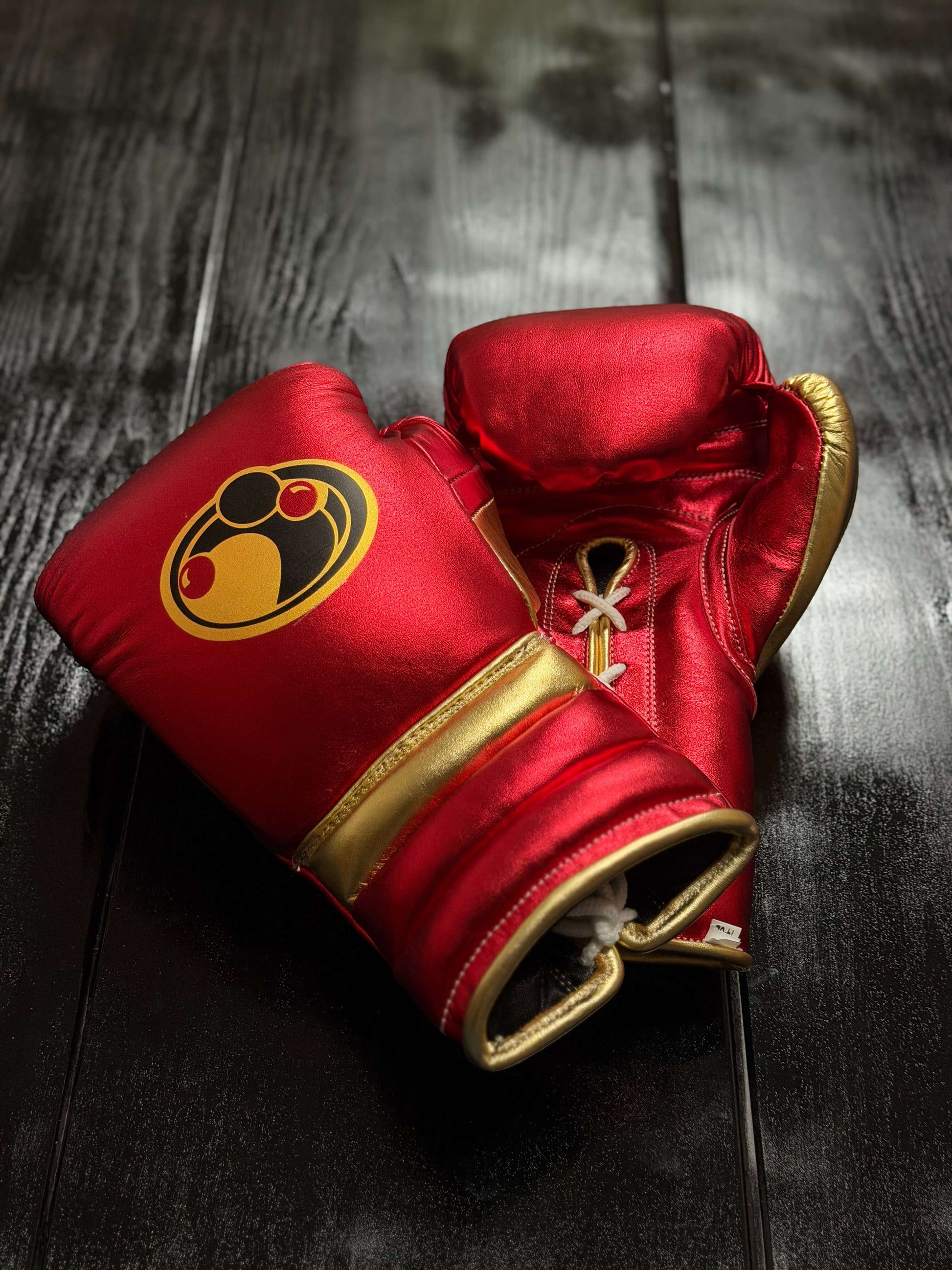Grant Boxing Gloves Red/Gold Lace Up Leather Gloves for Training