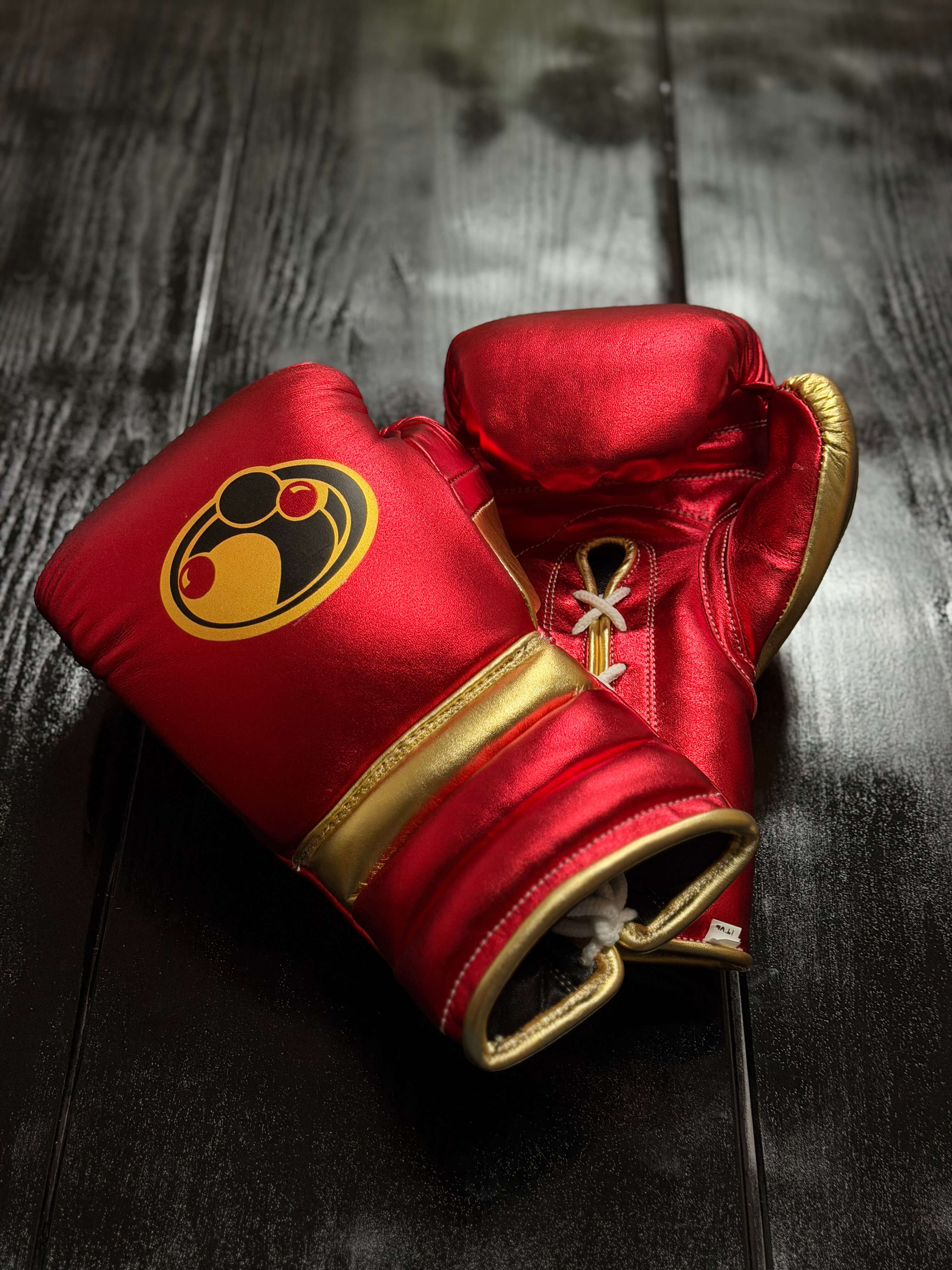 Grant Boxing Gloves Red/Gold Lace Up Leather Gloves for Training
