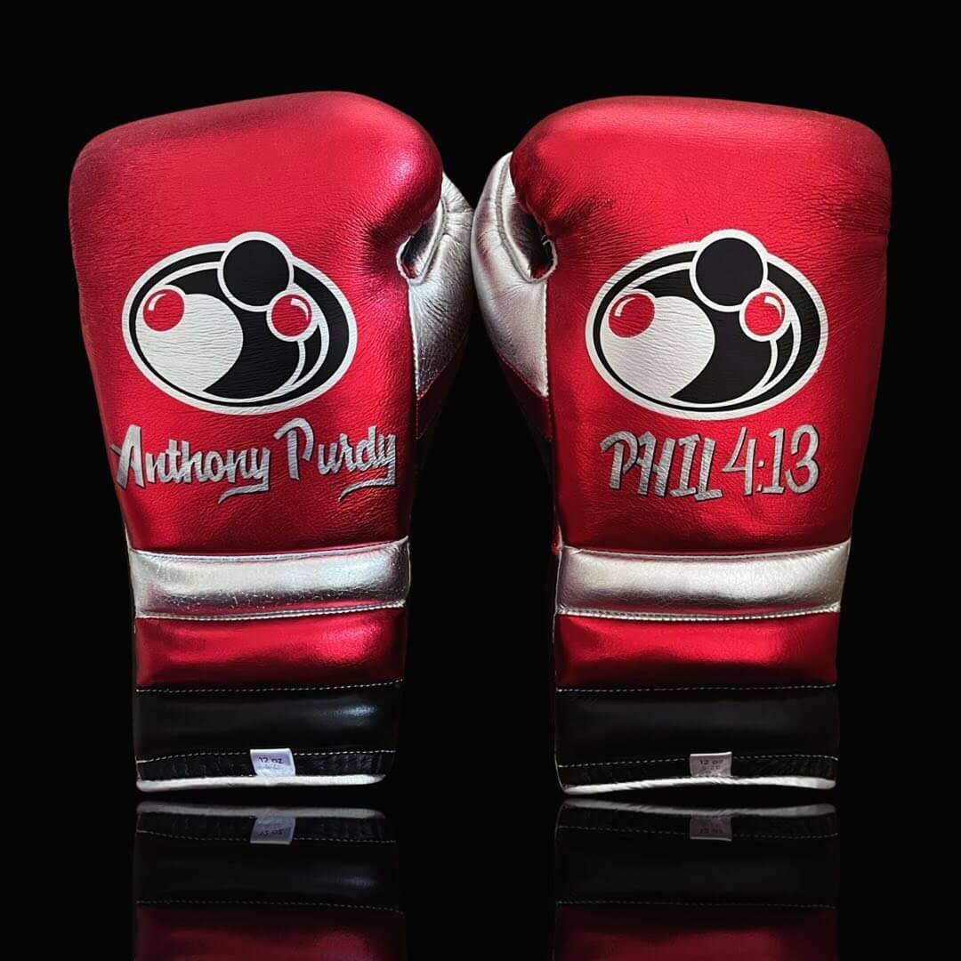 Grant Red/Silver/Black Lace-Up Boxing Gloves Classic Training Gloves
