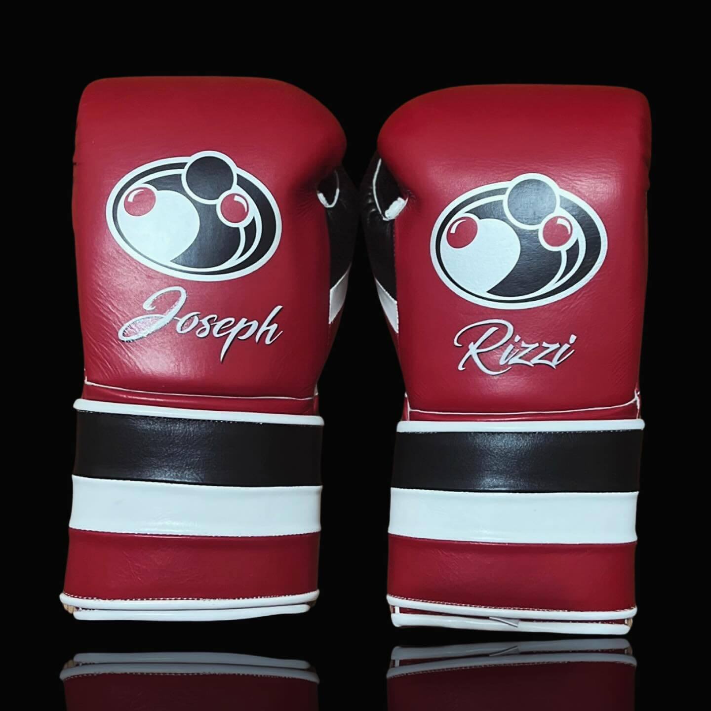 Grant Red/White/Black Lace-Up Boxing Gloves Classic Training Gloves Back View