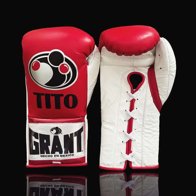 Grant Red/White Lace-Up Boxing Gloves Classic Training Gloves