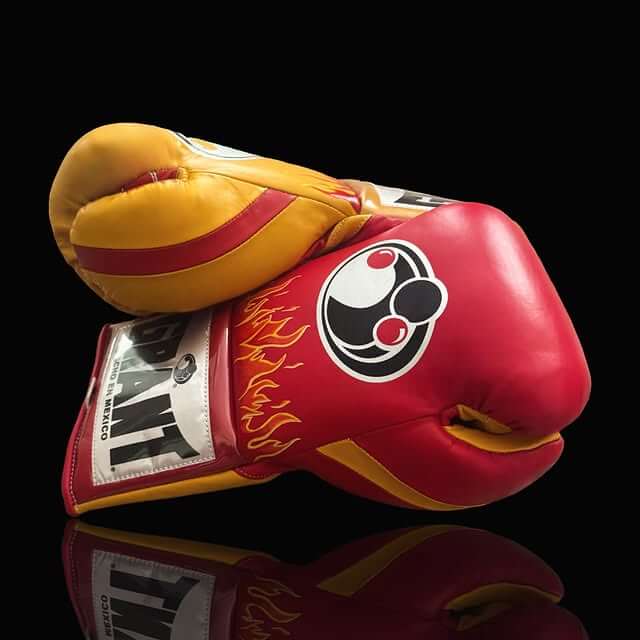 Grant Red/Yellow Leather Boxing Gloves Heavy Duty Training Pair Thumb View